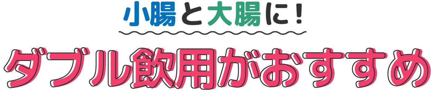 小腸と大腸に！ダブル飲用がおすすめ